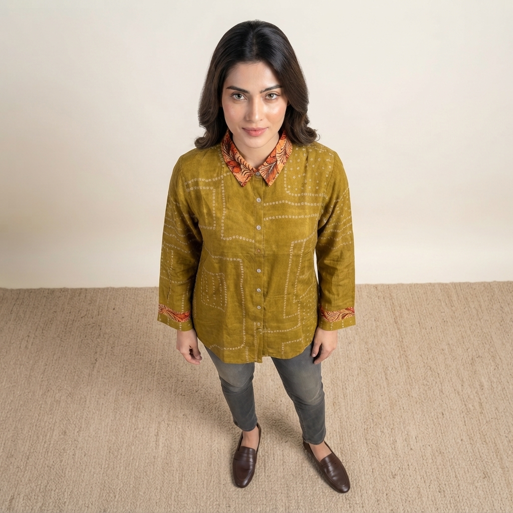 Bandhani With Kalamkari Shirt alternate view