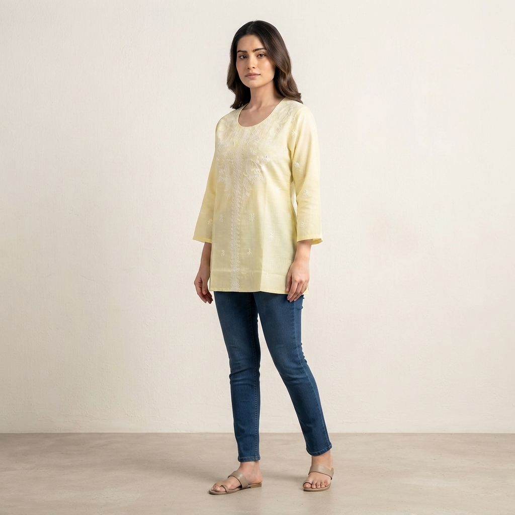 Thread Work Short Kurta thumbnail 4